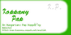 koppany pap business card